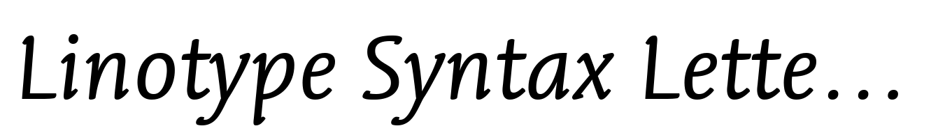 Linotype Syntax Letter Regular Italic